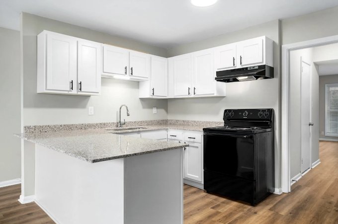 kitchen at The Lotus Homewood, located in Homewood, AL
